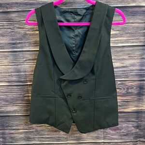 Black Button Down Mens Vest